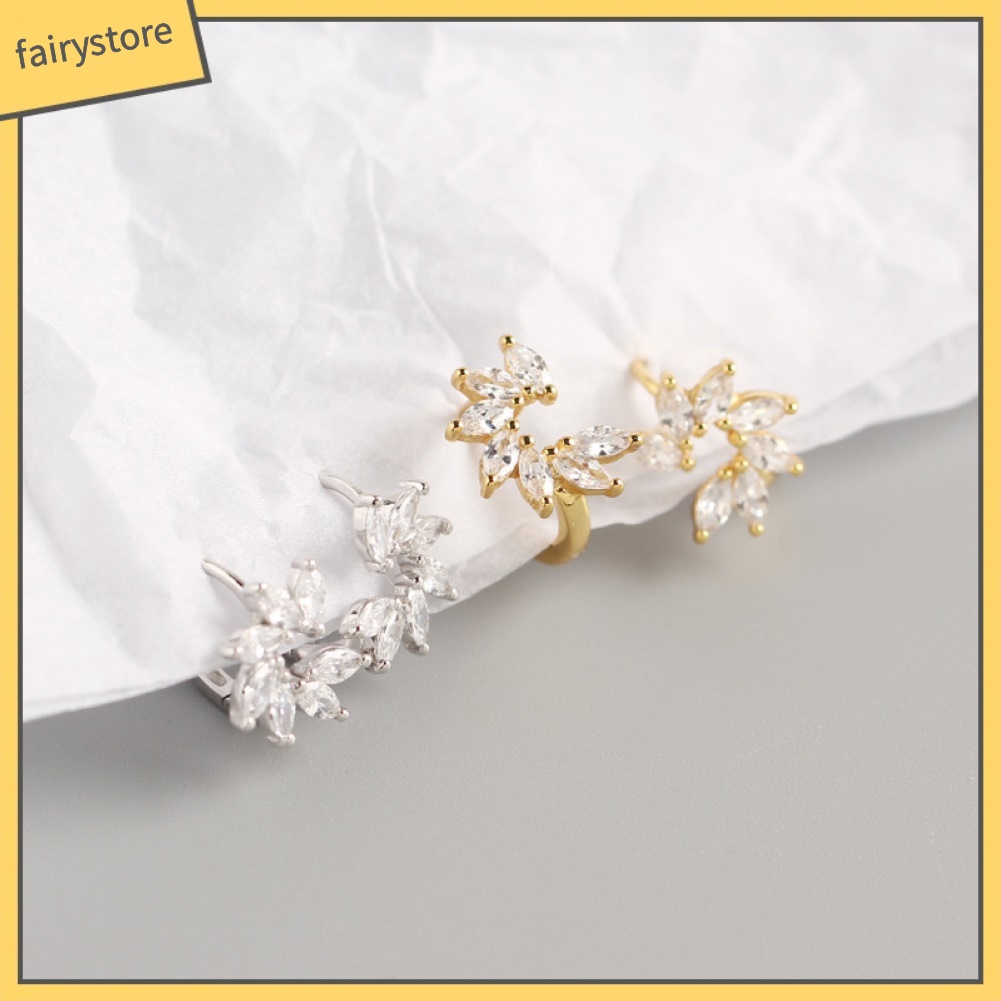 Đôi Bông Tai Khoen Tròn Phối Hoa Đính Đá Thời Trang Cho Nữ