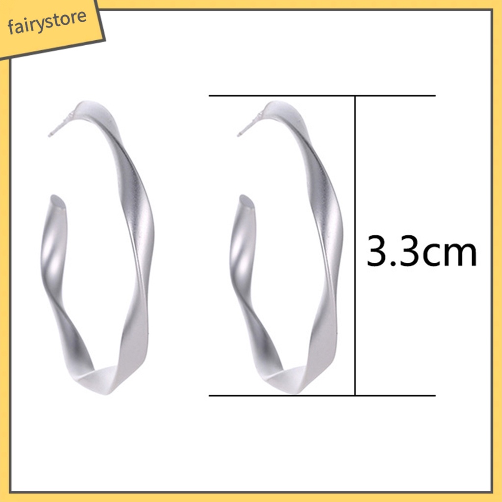 [FRO] Bông Tai Hình Tròn Xoắn Bằng Hợp Kim Mặt Nhám Quyến Rũ Cho Bữa Tiệc