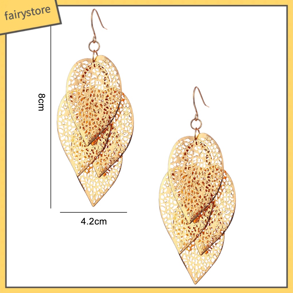 1 Đôi Bông Tai Tua Rua Mạ Điện Thời Trang Nữ Tính