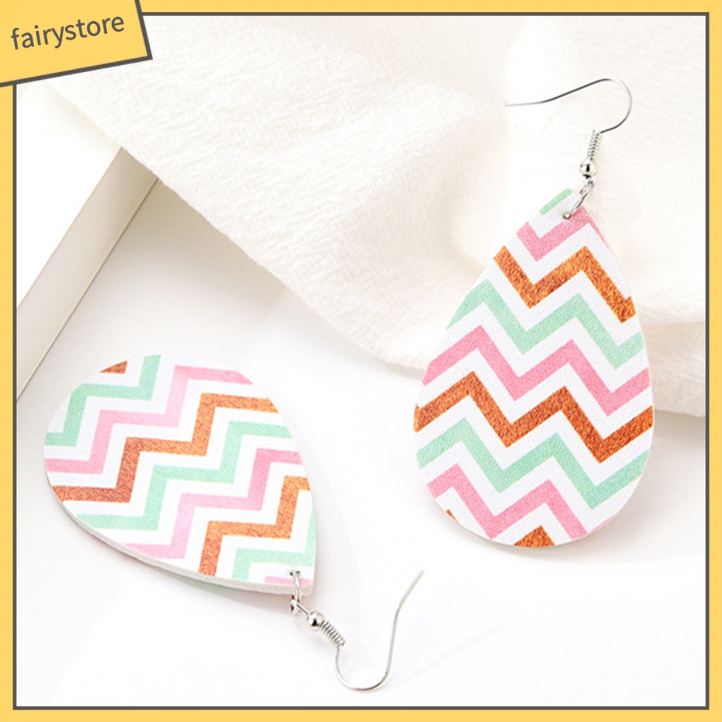 Bông Tai Hình Giọt Nước Bằng Da Giả Thời Trang Dành Cho Nữ