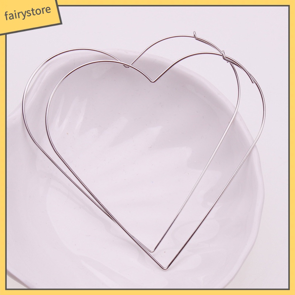 Bông Tai Dạng Vòng Hình Ngôi Sao / Trái Tim Lớn Thời Trang Cho Nữ