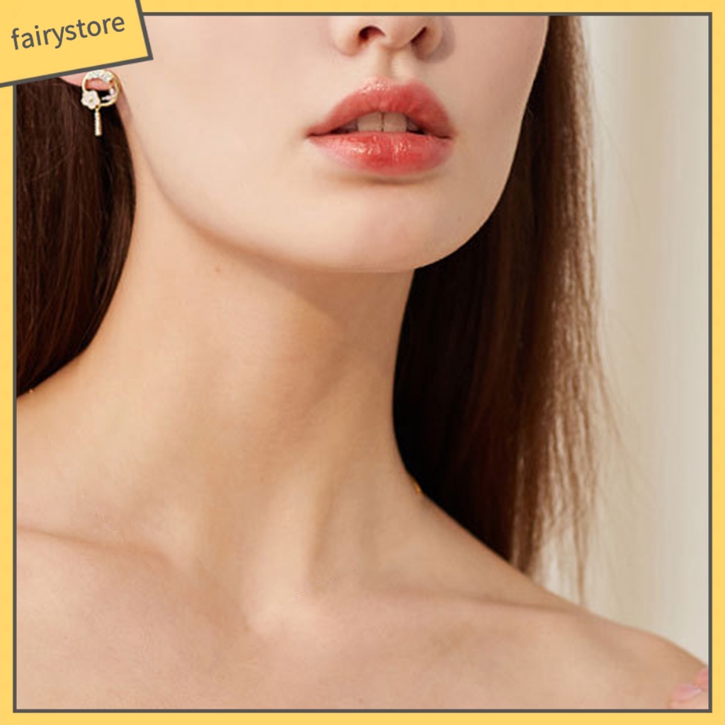 1 Đôi Bông Tai Hình Quạt Tua Rua Dài Phong Cách Trung Hoa Thanh Lịch Dành Cho Nữ