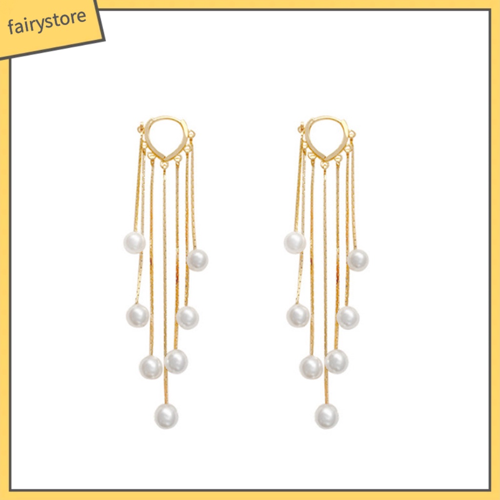 1 Đôi Bông Tai Đính Ngọc Trai Giả Phong Cách Bohemian Dành Cho Nữ