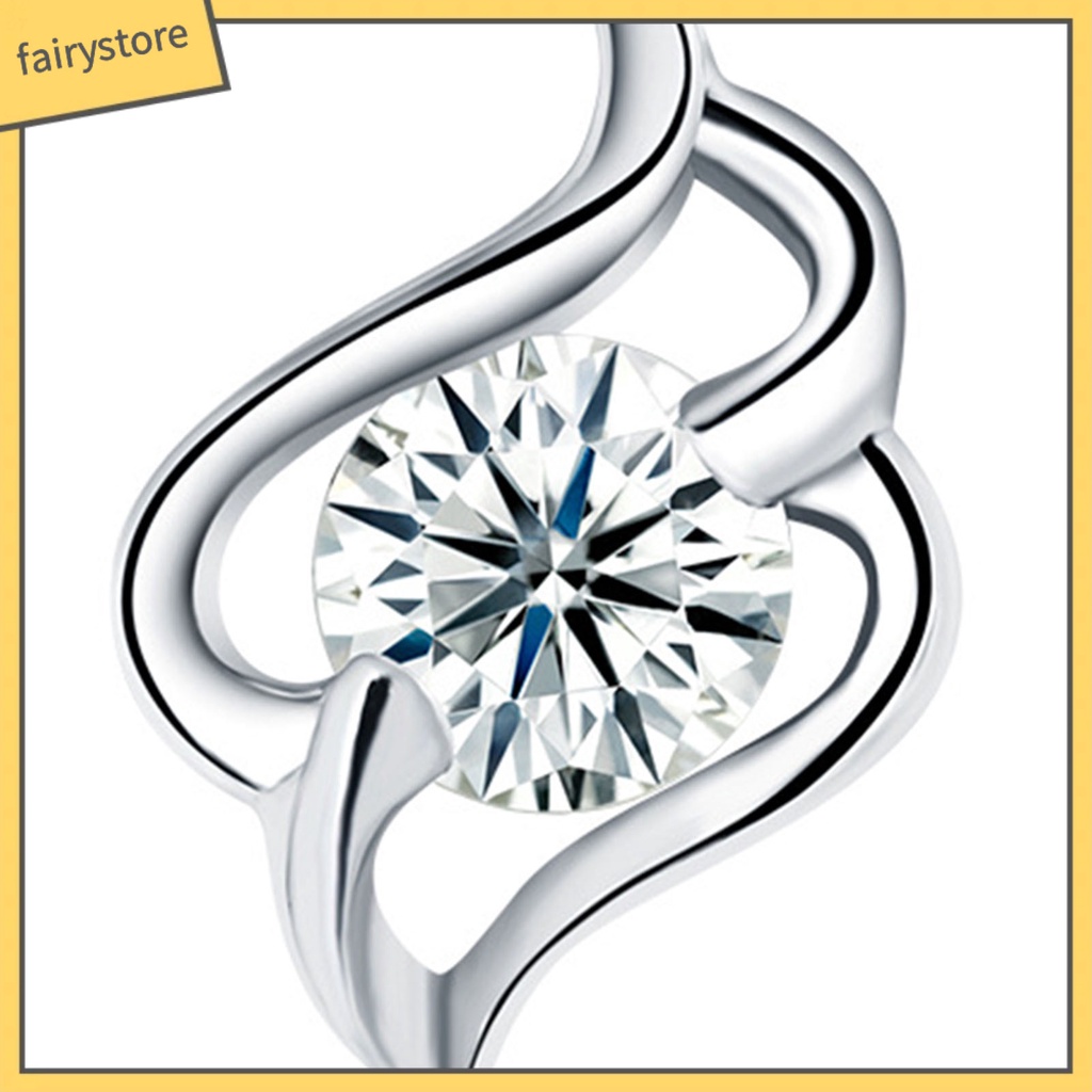 1 Đôi Bông Tai Bạc 925 Hình Ngọn Lửa Đính Đá Zircon