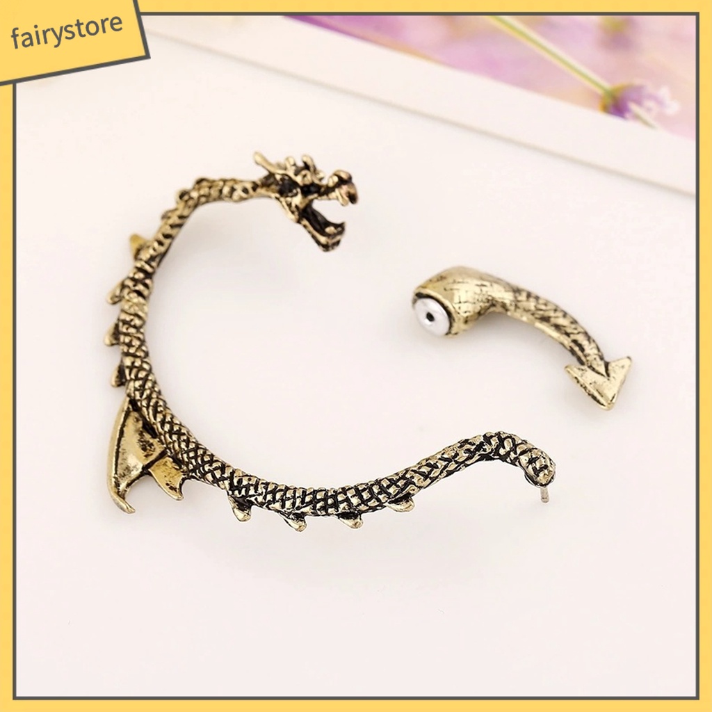 1 Khuyên Vành Tai Hình Rồng Phong Cách Gothic Punk Bằng Hợp Kim