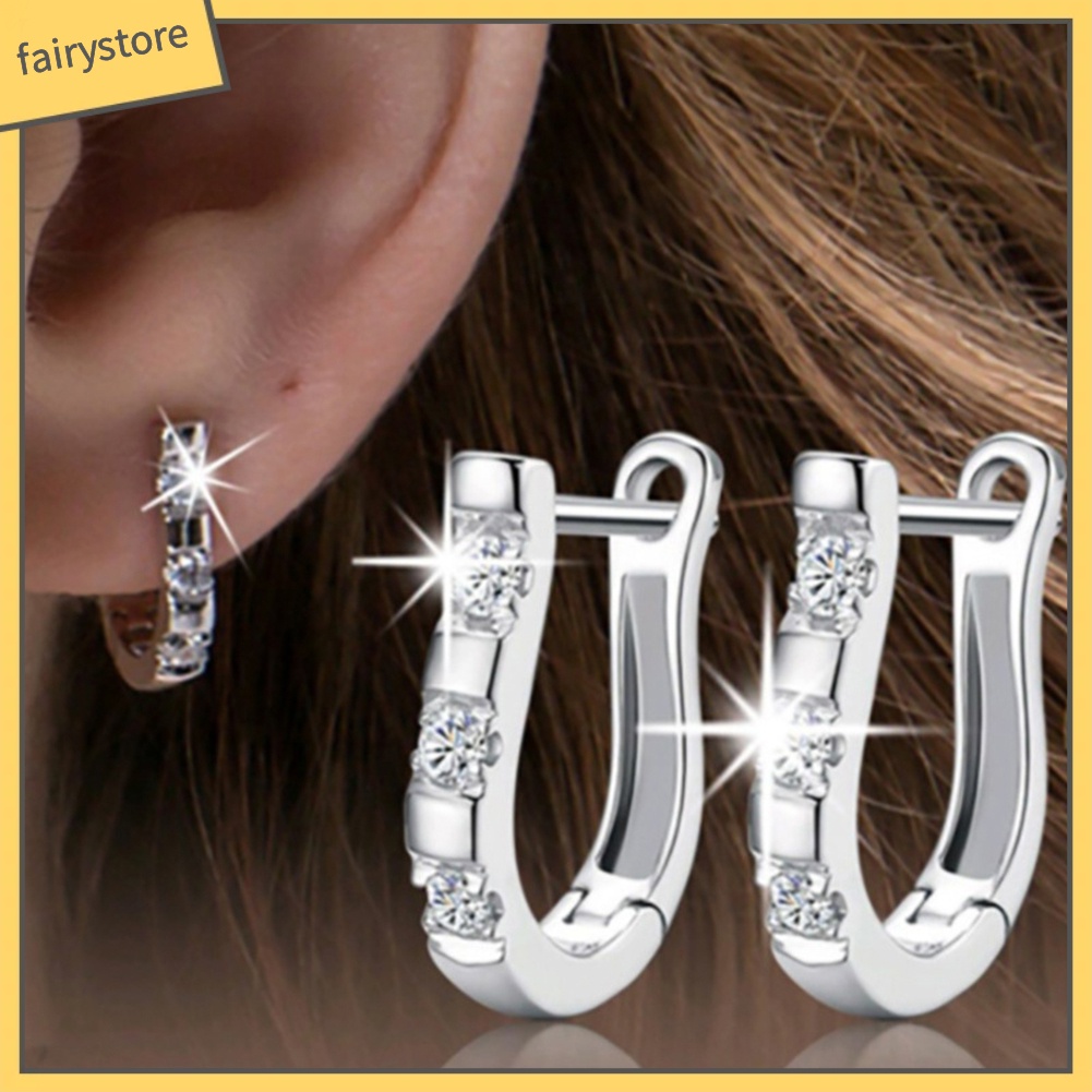 1 Đôi Bông Tai Đính Đá Lấp Lánh Sang Trọng