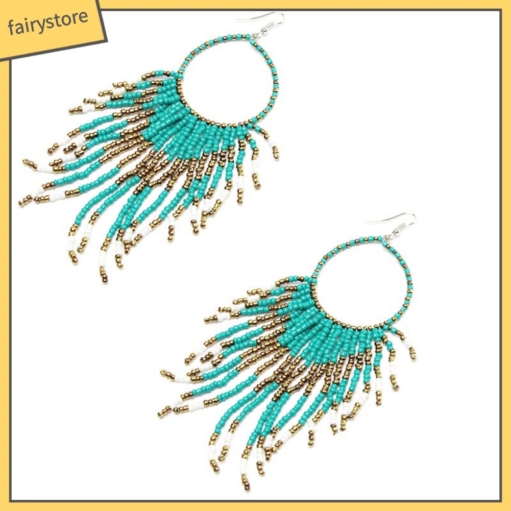 Bông Tai Tua Rua Dáng Dài Phong Cách Boho Thời Trang