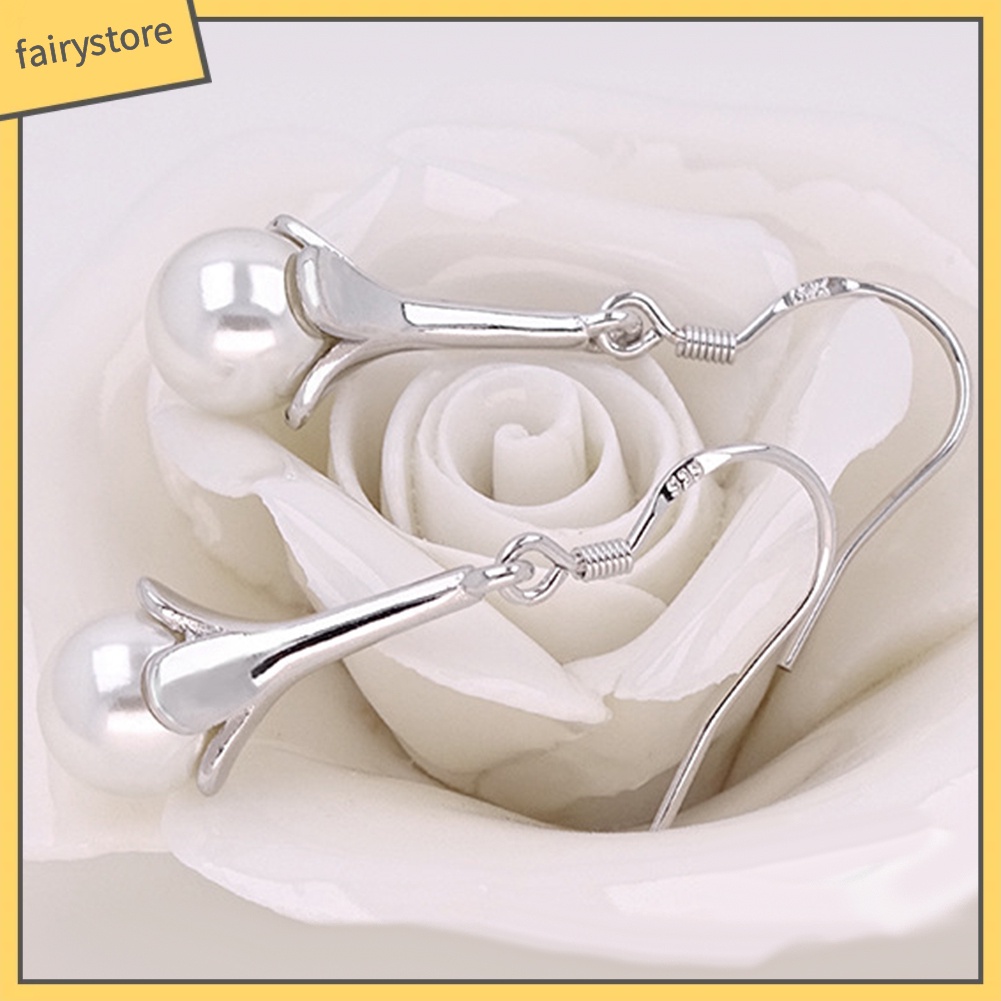 Bông Tai Hình Hoa Đính Đá Opal Dạng Móc Tua Rua Quyến Rũ Cho Nữ