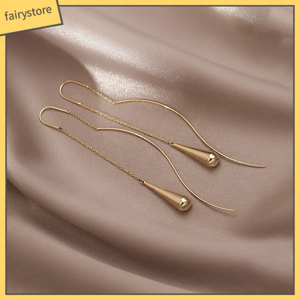 1 Đôi Bông Tai Hình Học Dáng Dài Phong Cách Hàn Quốc Thanh Lịch Dành Cho Nữ