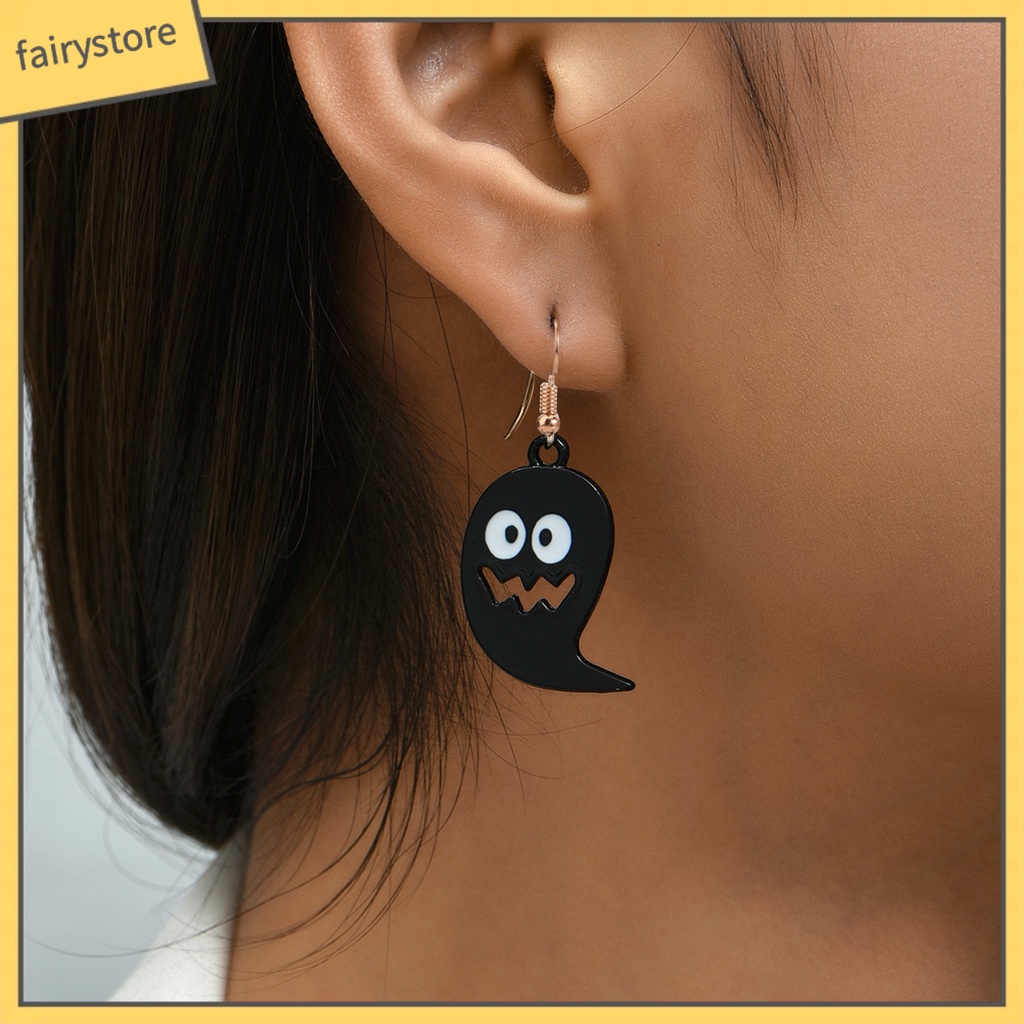 1 Đôi Bông Tai Hình Ma Bí Ngô Phong Cách Halloween Vui Nhộn Dành Cho Nữ