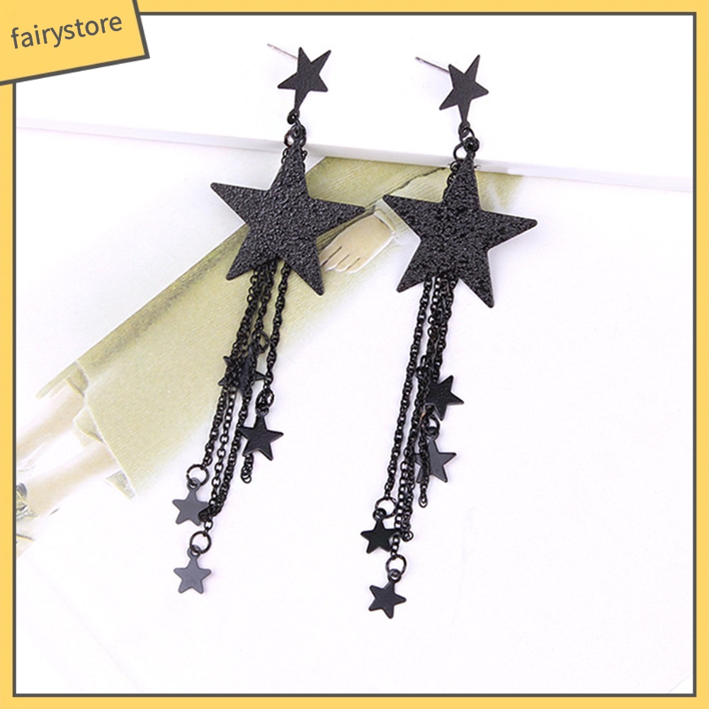 Bông Tai Chuỗi Dài Hình Ngôi Sao Năm Cánh Thời Trang Dành Cho Nữ