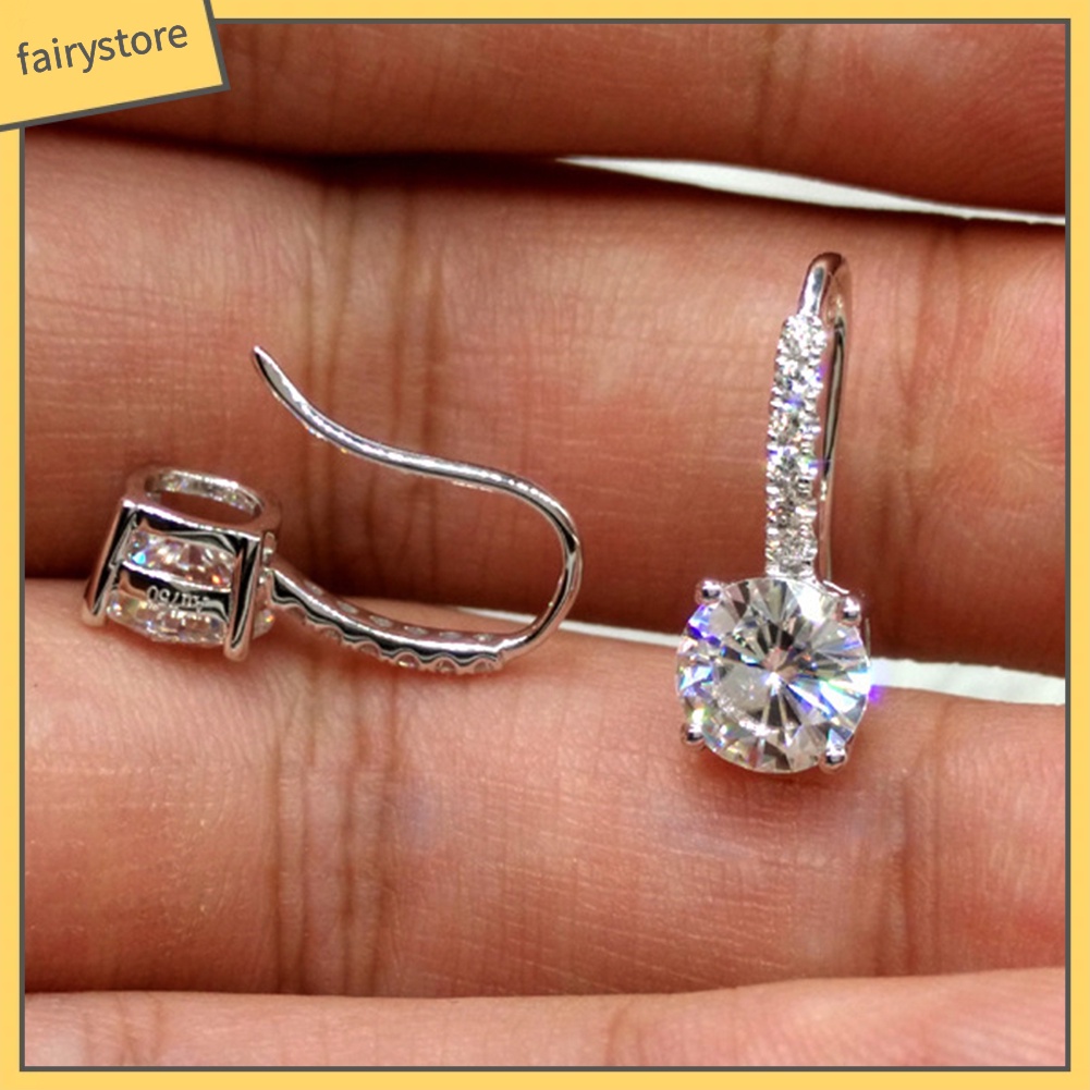 Bông Tai Tròn Đính Đá Zircon Thời Trang Giáng Sinh Dành Cho Nữ