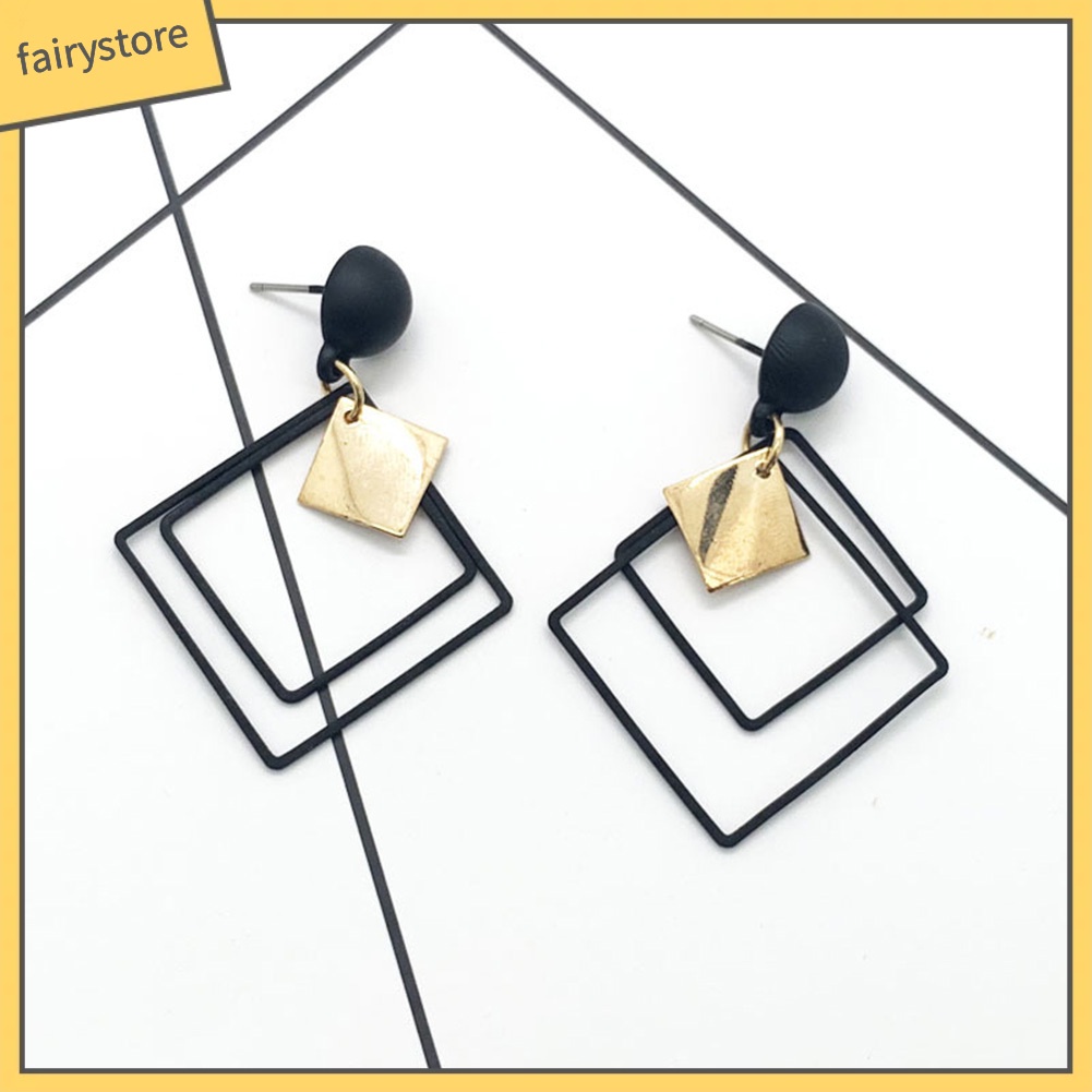 Đôi Bông Tai Dáng Dài Mặt Hình Thoi Thời Trang Cho Nữ