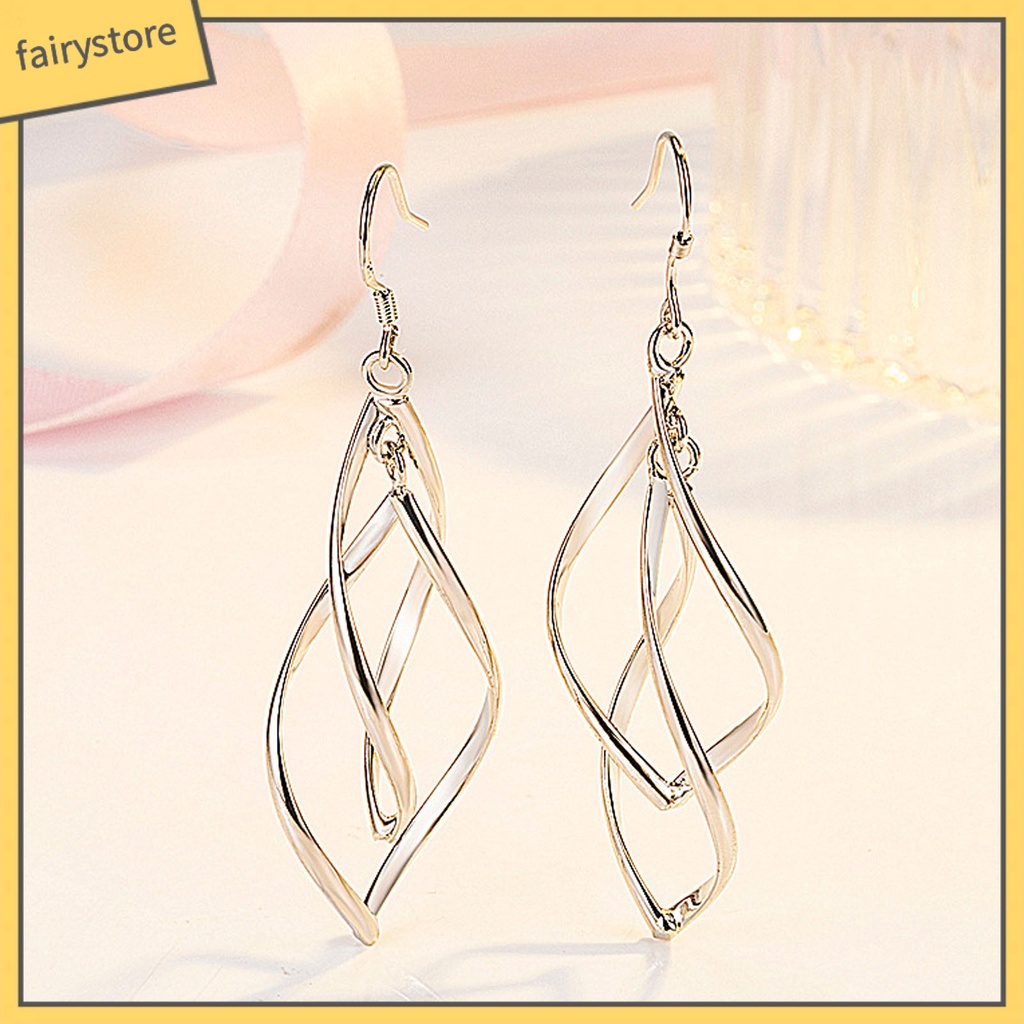 1 Đôi Bông Tai Móc Dạng Xoắn Phong Cách Bohemian Tinh Tế Lâu Trôi Thích Hợp Mặc Hàng Ngày