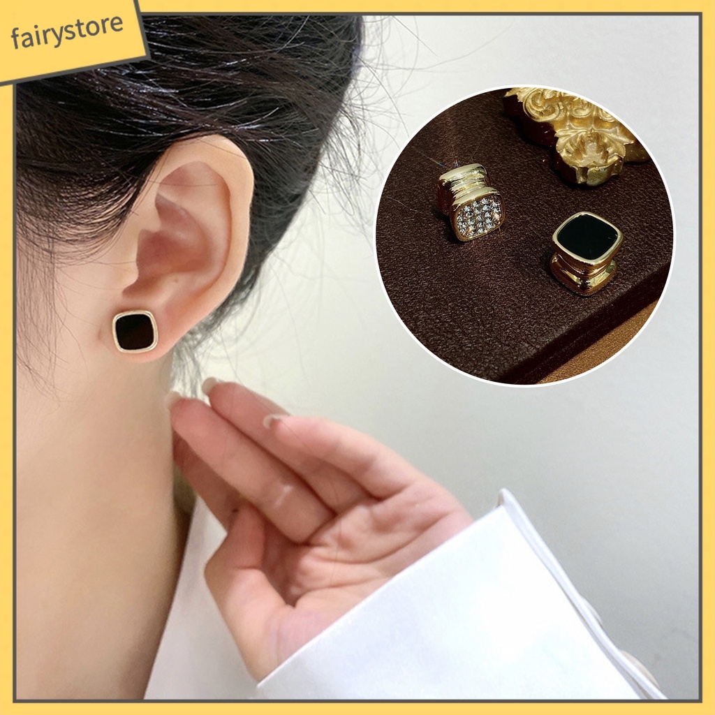 1 Đôi Bông Tai Đính Kim Cương Giả Không Cần Xỏ Lỗ Dành Cho Nữ