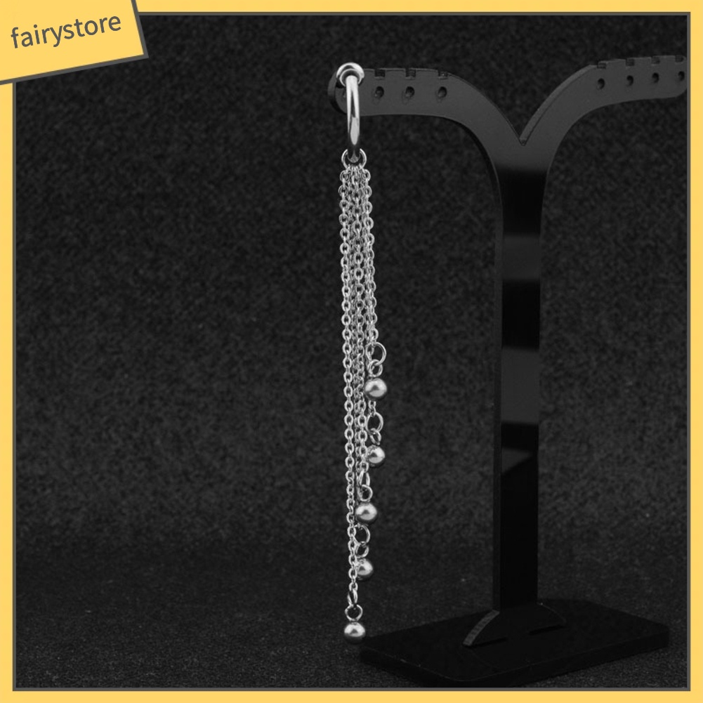 Bông Tai Dạng Kẹp Đính Hạt Bằng Thép Không Gỉ 1 Cái Cho Nam &amp; Nữ