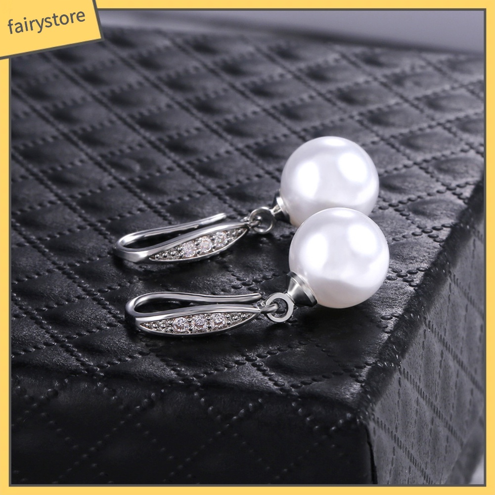 Khuyên Tai Móc Đính Ngọc Trai Giả Thanh Lịch Cho Nữ