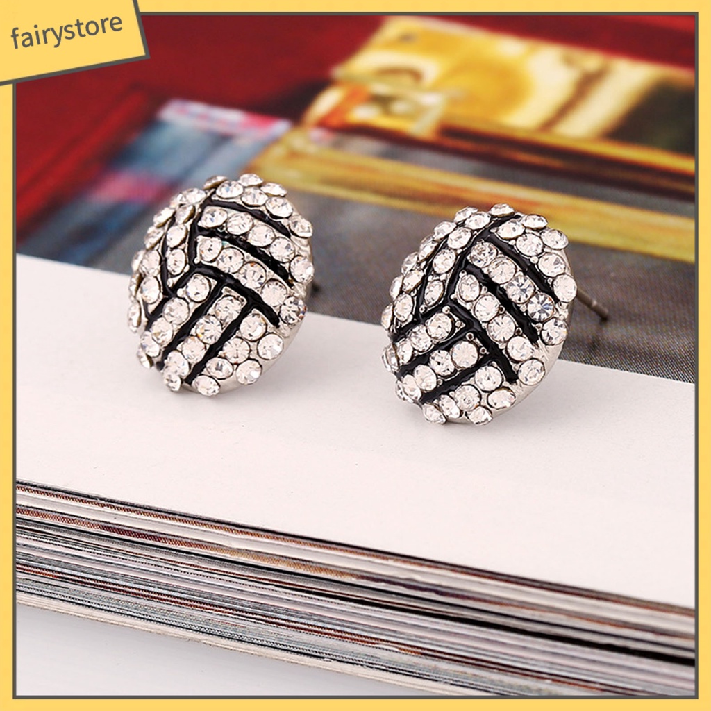 1 Đôi Bông Tai Đính Đá Thời Trang