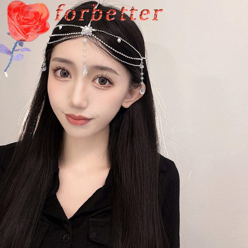 Băng Đô Nhiều Lớp Hình Giọt Nước Phong Cách Boho Thời Trang Cho Cô Dâu|Đầu Dây Chuyền Dạng Chuỗi Xinh Xắn Dành Cho Nữ