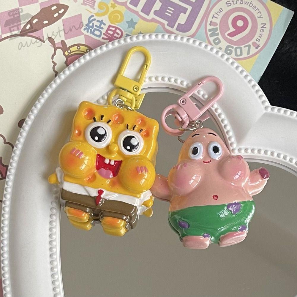 Móc Chìa Khóa Bằng Acrylic Hình SpongeBob Patrick Hoạt Hình Dễ Thương