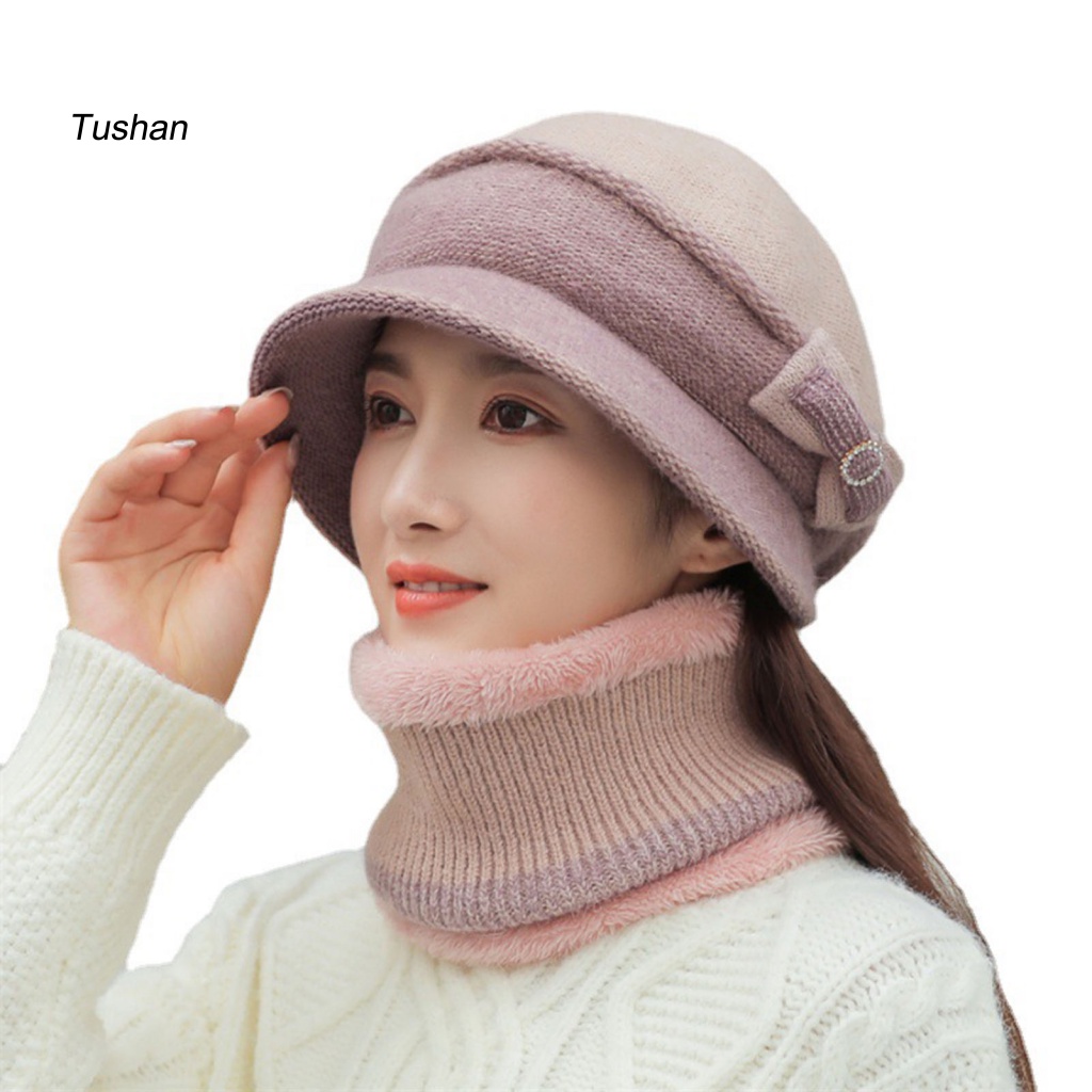 Mũ Len Che Phủ Cổ Dày Dặn Giữ Ấm Mùa Đông Cho Nữ