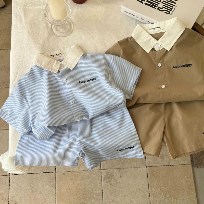 Bộ Đồ Thể Thao Áo Thun Tay Ngắn Dáng Rộng Phong Cách Hàn Quốc Thời Trang Mùa Hè Cho Bé Trai