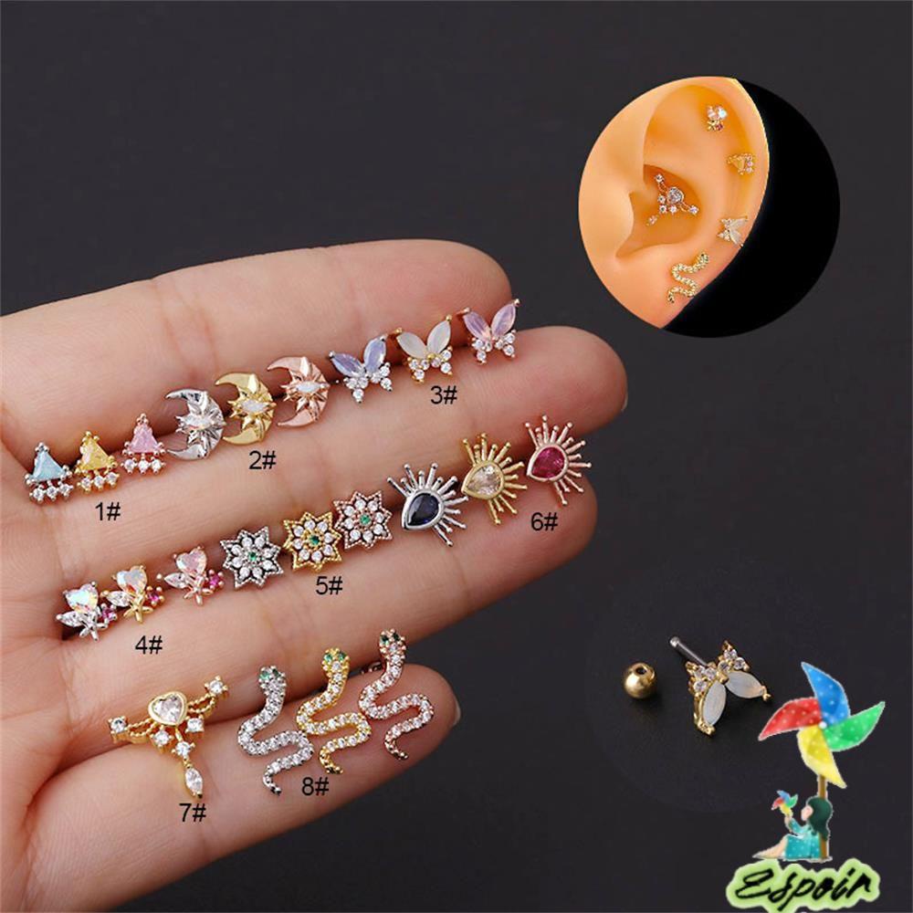 Khuyên Xỏ Tai / Môi / Sụn Tai Bằng Thép Phẫu Thuật Cỡ Nhỏ ESPO