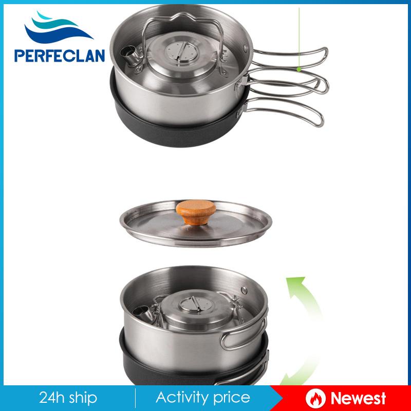 Bộ Nồi Chảo Kèm Túi Đựng Tiện Dụng Khi Đi Cắm Trại / Câu Cá / BBQ