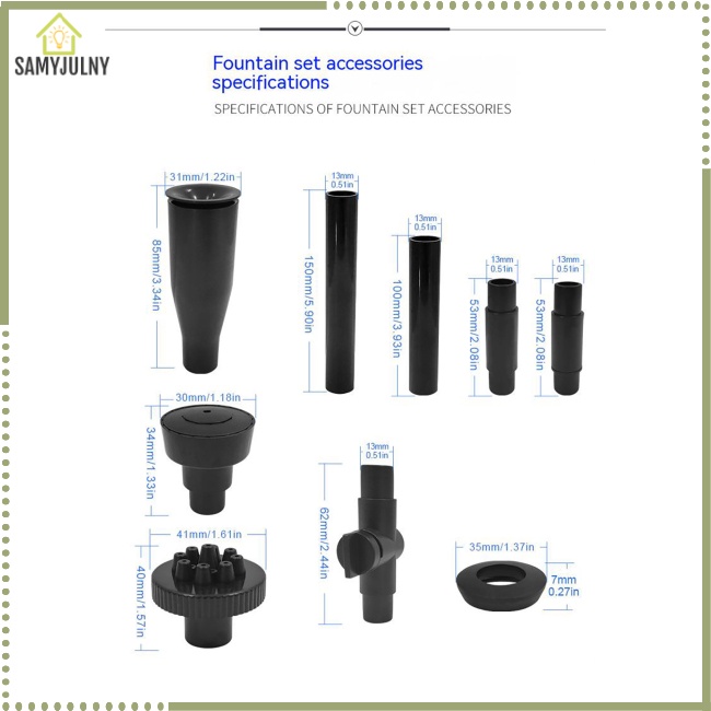 Set 9 Vòi Phun Nước Có Thể Điều Chỉnh Chiều Cao Cho Máy Bơm Chìm