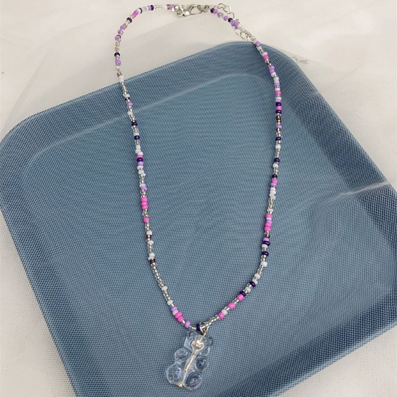 Vòng Cổ Choker Mặt Hình Trái Tim Và Chú Gấu Thời Trang Cho Nữ