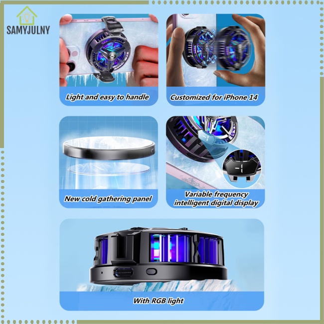Quạt Tản Nhiệt Từ Tính Rgb Hỗ Trợ Chơi Game Pubg Cho Iphone 14 Pro Max