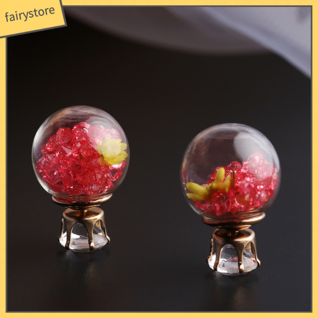 1 Đôi Bông Tai Hình Cầu Đính Hoa Ngọt Ngào Thoải Mái