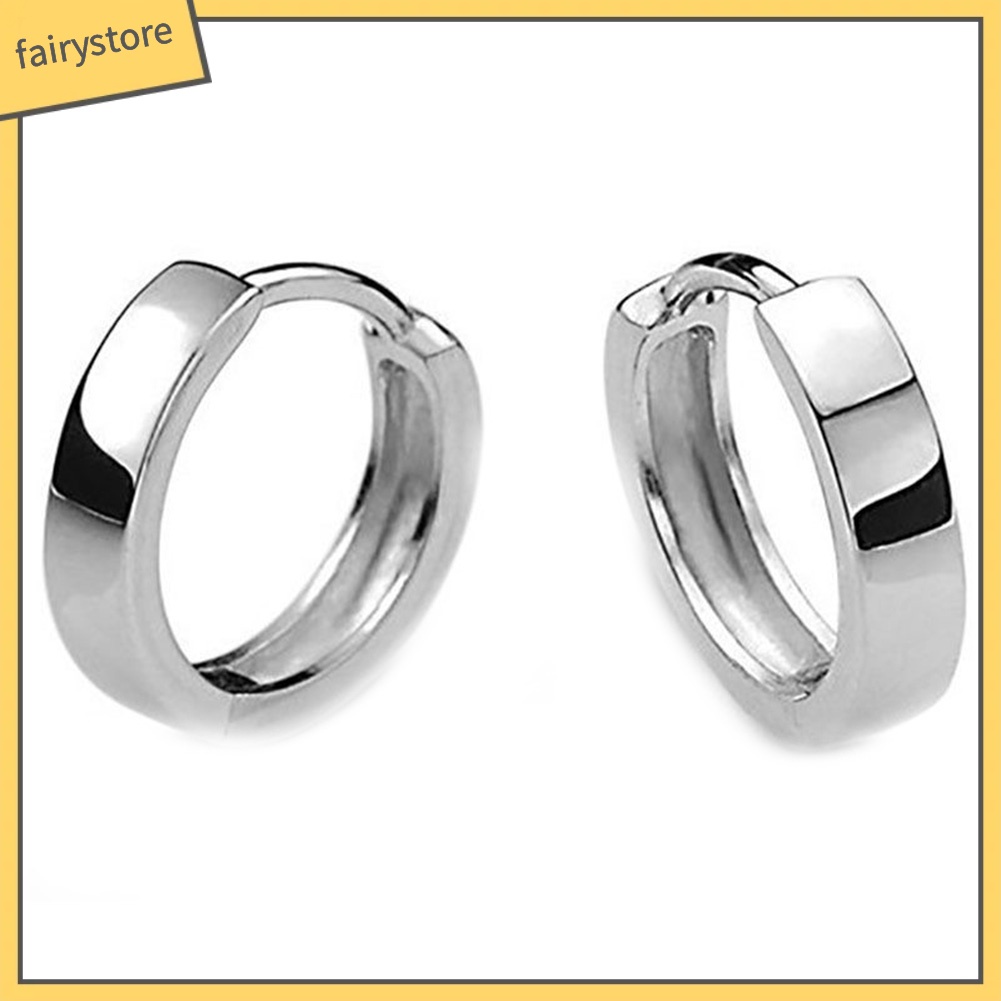 Bông Tai Mạ Bạc Dạng Vòng Tròn Thời Trang Dành Cho Nam Và Nữ