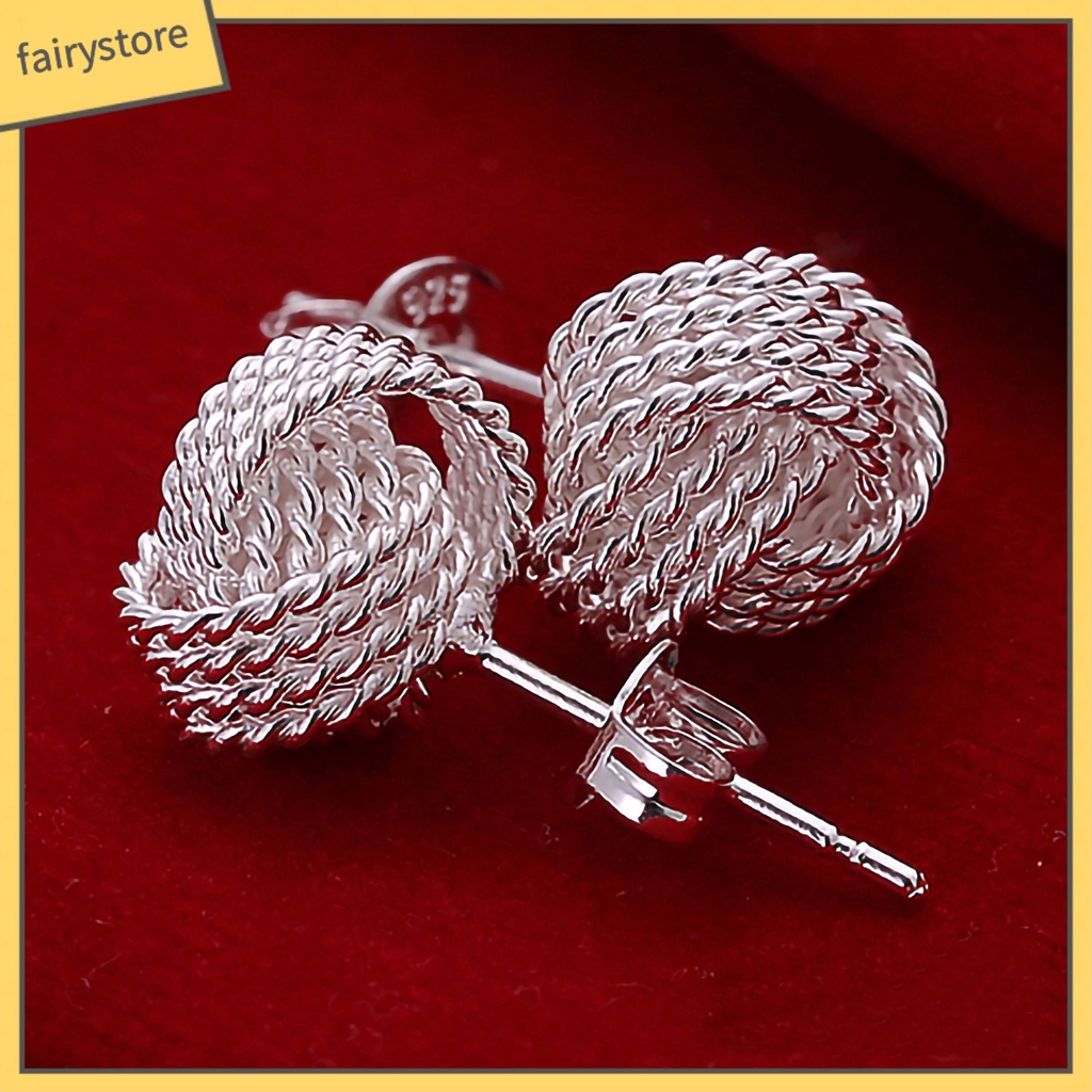 Bộ Khuyên Tai Bóng Lưới Hợp Kim Thân Thiện Với Da Thanh Lịch