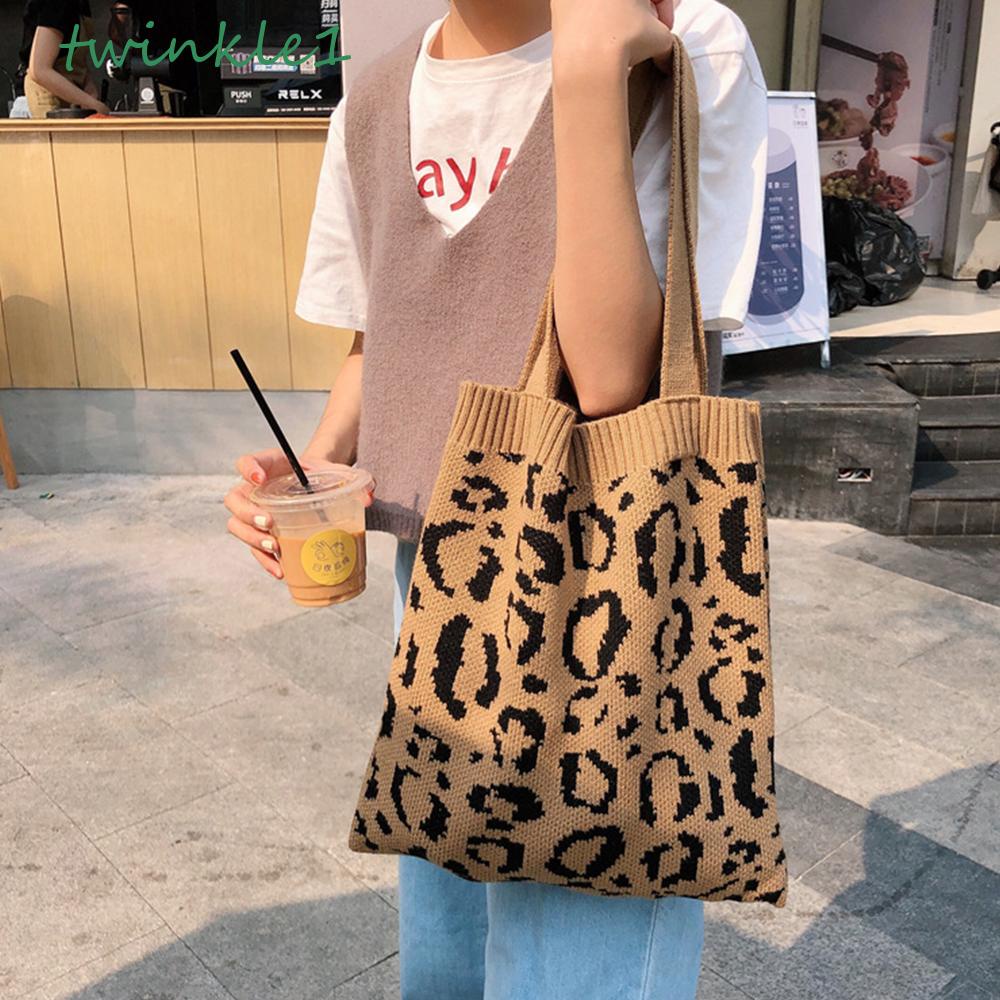 Túi Xách Cotton Dệt Kim Phong Cách Hàn Quốc Dễ Thương Cho Nữ