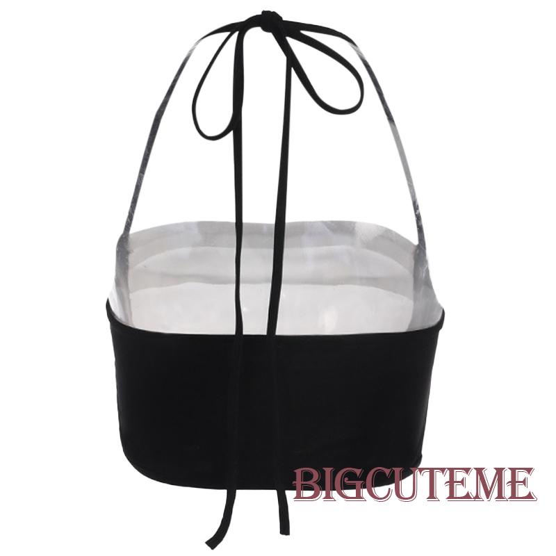 [] - Áo Crop Top Không Tay Ôm Dáng Màu Sắc Tương Phản Buộc Dây Dành Cho Nữ