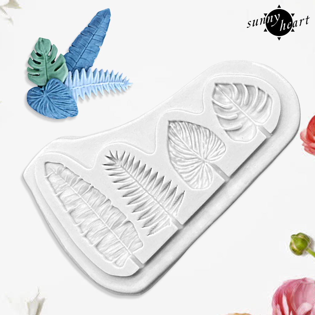 Khuôn Silicone Cấp Thực Phẩm Làm Bánh Tráng Miệng Hình Chiếc Lá 3D DIY