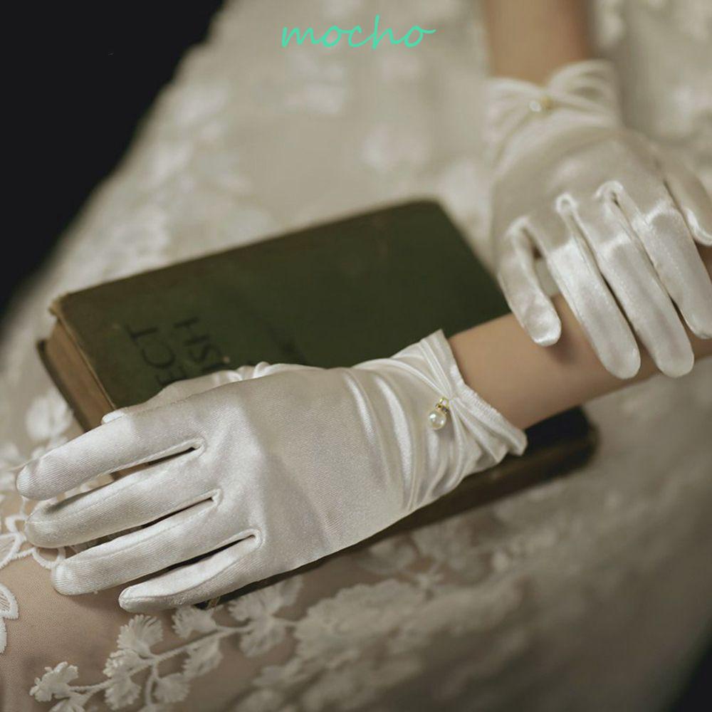 Găng Tay Hở Ngón Chống Tia UV Bằng Vải Satin Thanh Lịch Dành Cho Nữ