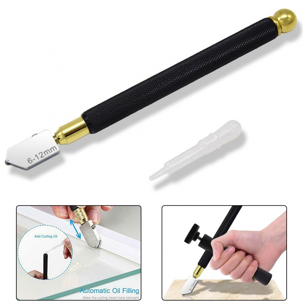 Set 2 Dụng Cụ Cắt Kính Bằng Thép Không Gỉ Chống Trượt Đa Năng
