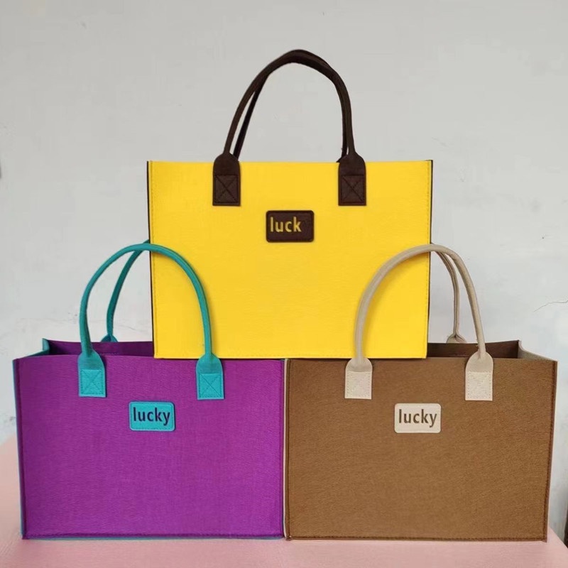 Túi Xách Mua Sắm Vải Nỉ Dày Dặn Kiểu Dáng Dễ Thương Dành Cho Nữ