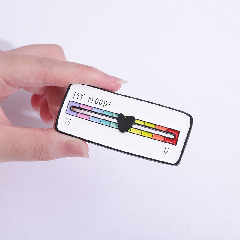 Ghim Cài Áo Hình Trái Tim Hoạt Hình Bằng Kim Loại Tráng Men Màu Cầu Vồng