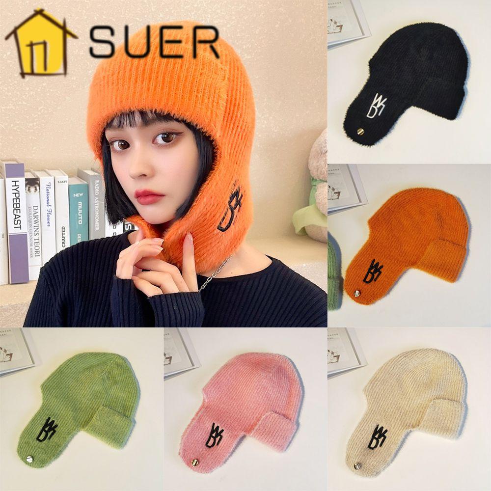 Mũ Len Thêu Chữ Bảo Vệ Tai Thời Trang Cho Nữ Sự Bảo Vệ