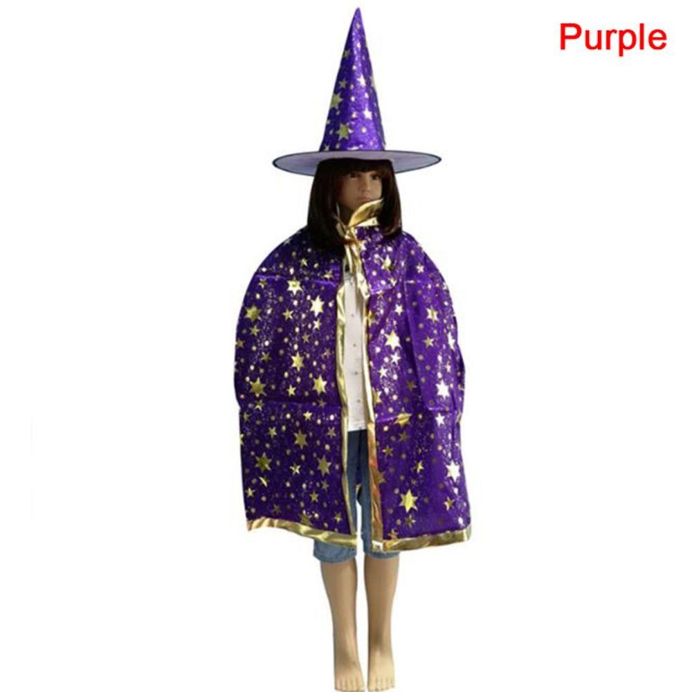 Áo Choàng Hóa Trang Phù Thủy Ma Thuật Halloween Vui Nhộn Cho Bé