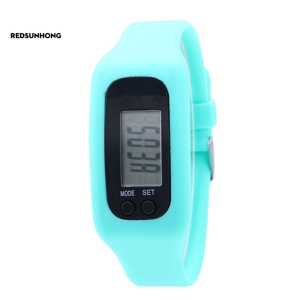 Đồng Hồ Điện Tử Đếm Bước Chân Dây Silicone Cho Nam Và Nữ