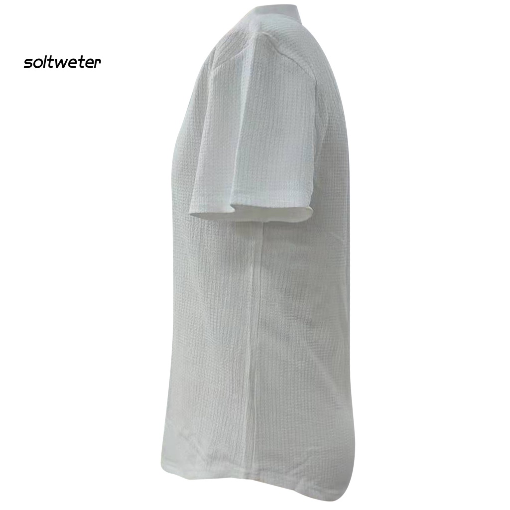 Áo Thun Cổ Chữ V Màu Trơn Thoáng Khí Chống Mòn Thời Trang Mùa Hè Cho Nam