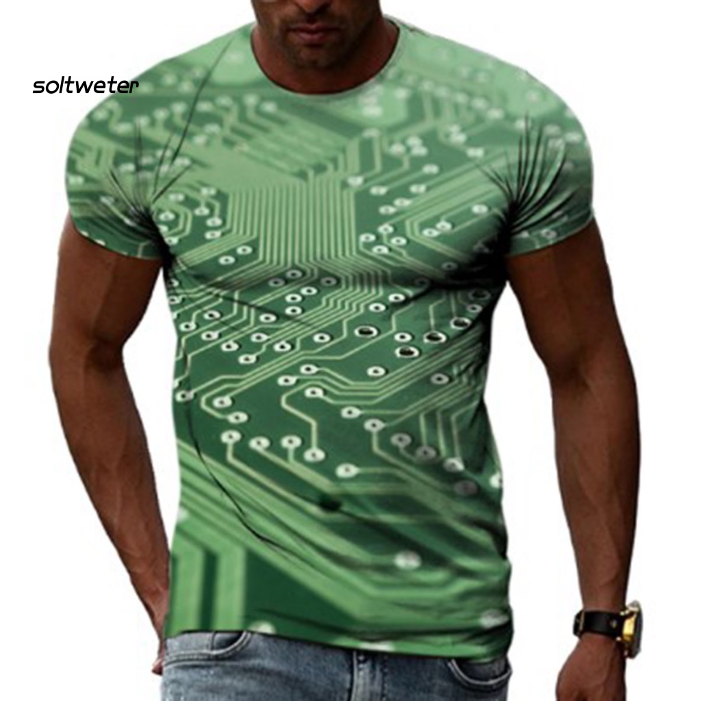 Áo Thun Tay Ngắn In Họa Tiết 3D Thời Trang Mùa Hè Cho Nam