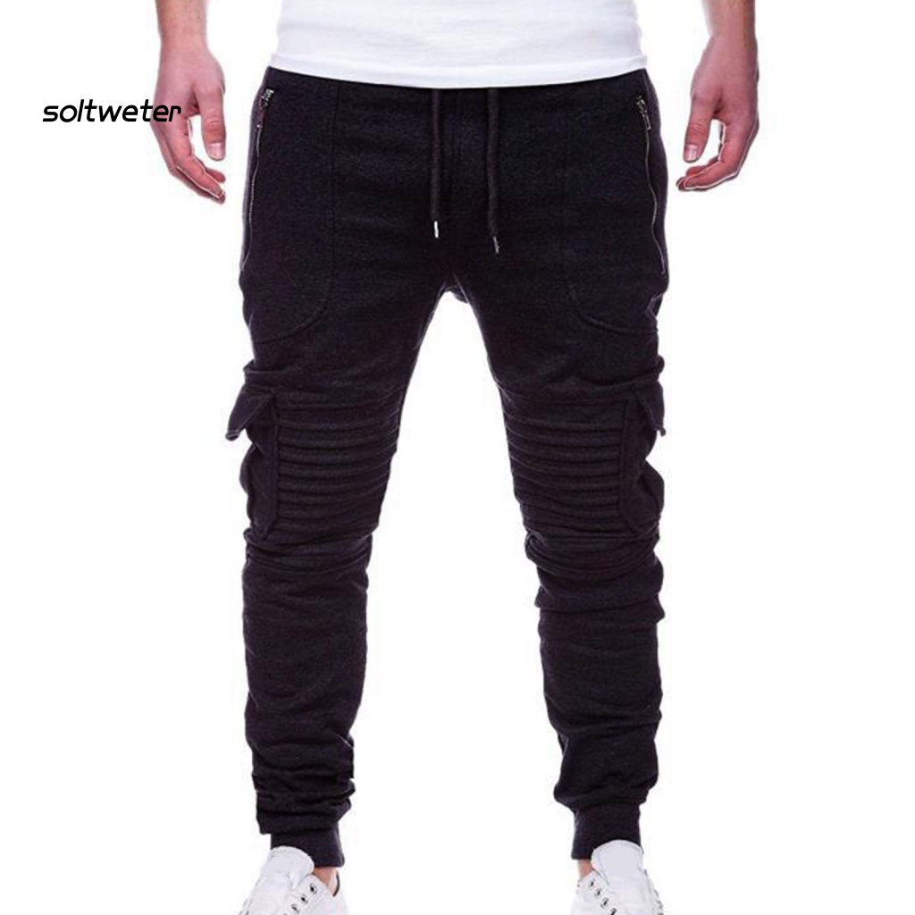 Quần Dài Xếp Ly Có Nhiều Túi Mắt Cá Chân Mùa Thu Giản Dị Mặc Hàng Ngày Cho Nam ST