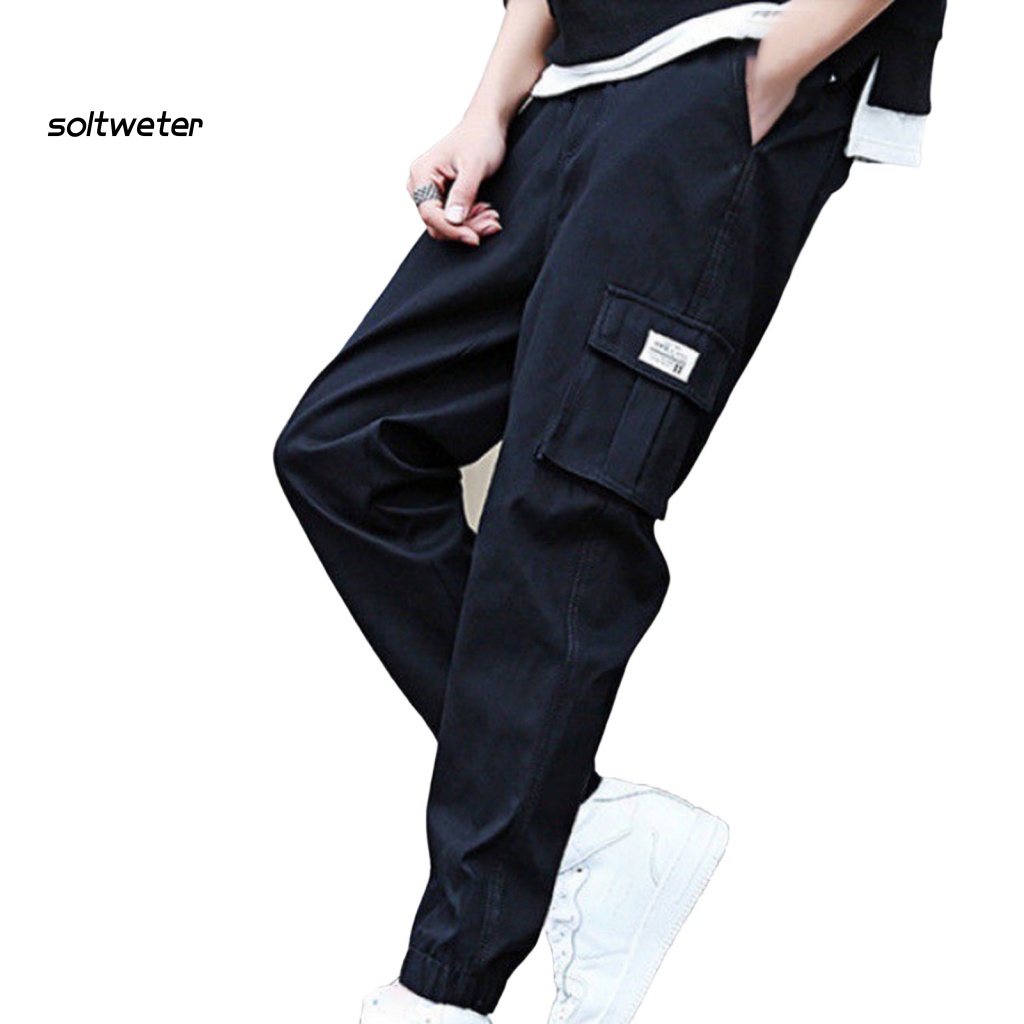 Quần Harem Lót Lông Có Nhiều Túi Plus Size Phong Cách Hip Hop Đường Phố Thời Trang Thu Đông