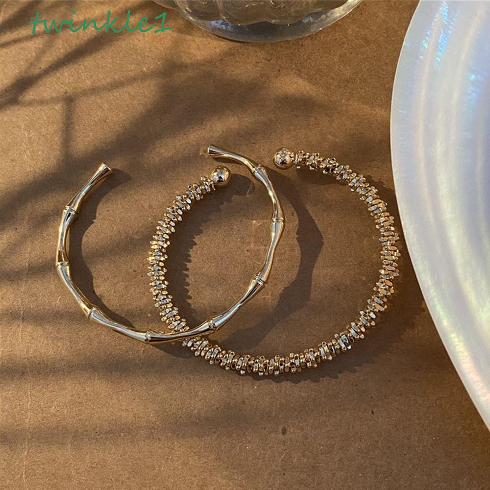 Vòng Tay Hợp Kim Đồng Xoắn Phong Cách Hip Hop Đơn Giản Cho Nữ