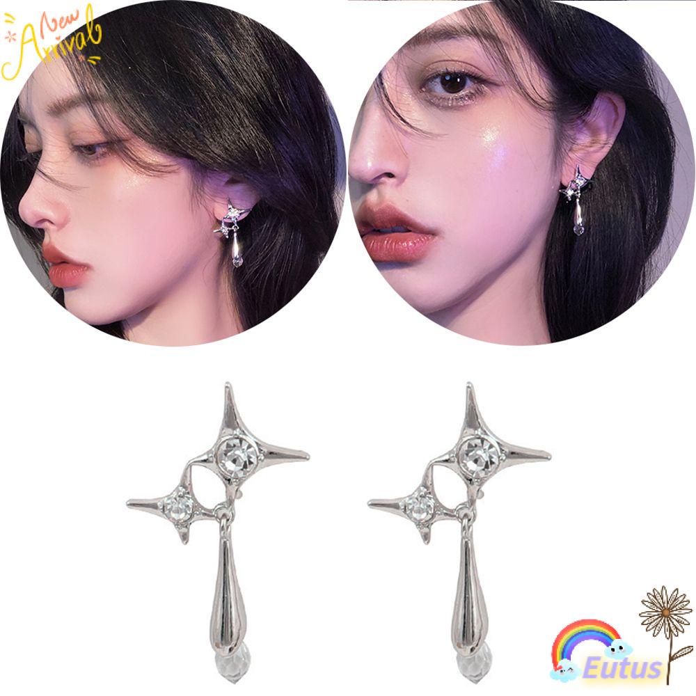 Khuyên Tai Tua Rua Lấp Lánh Thời Trang|Bông Tai Giọt Nước Hình Giọt Nước Thời Trang